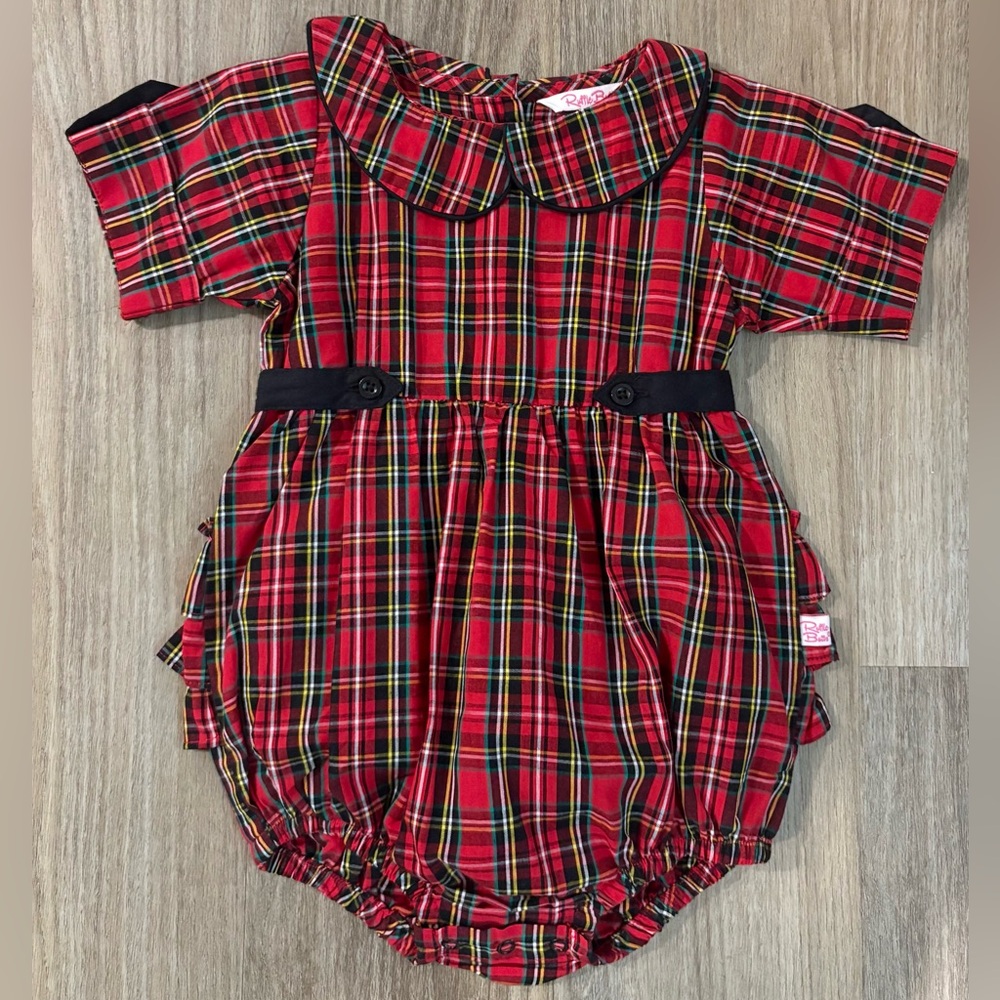 Ruffle Butts Tartan Plaid Bubble Romper-size 18-24 months